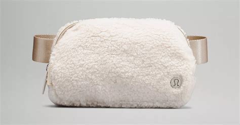 lululemon fuzzy belt bag white